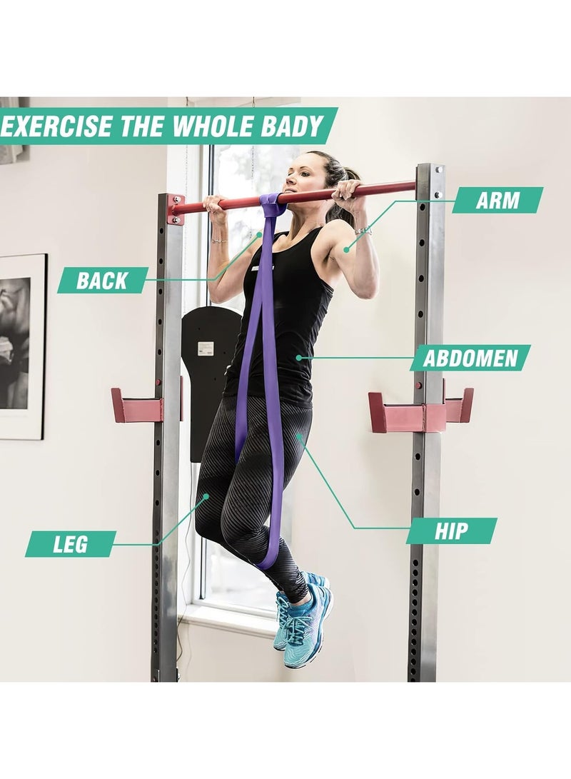 VIUAUAX مجموعة أربطة مقاومة مع حقيبة حمل، 4 قطع متنوعة من أربطة تمارين القوة، حلقات مقاومة، أربطة تمدد، أربطة تمارين رياضية للذراعين والساقين والوركين. - Image 3