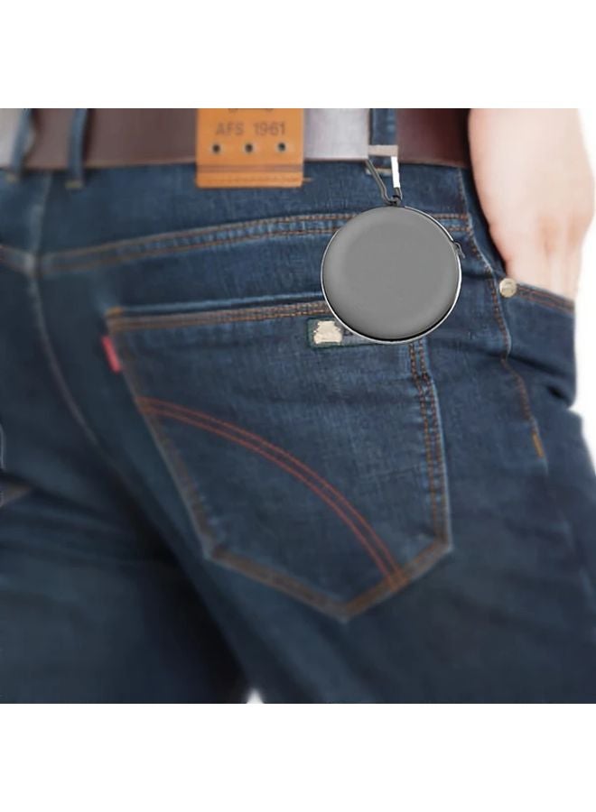 2024 Black Portable Car Ashtray With Lid Mini Round Travel Ashtray 1pc - Image 4