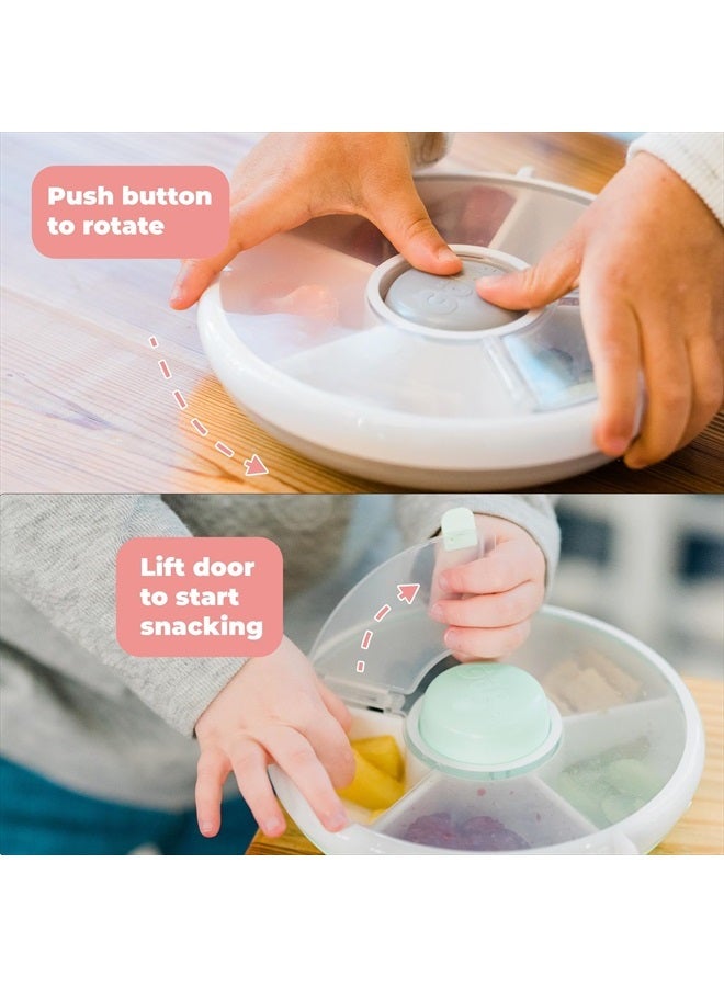 GOBE Kids Original Snack Spinner Bundle with Hand Strap and Sticker Sheet - Reusable Snack Container with 5 Compartment Dispenser and Lid | BPA and PVC Free | Dishwasher Safe | No Spill, Leakproof - Image 5