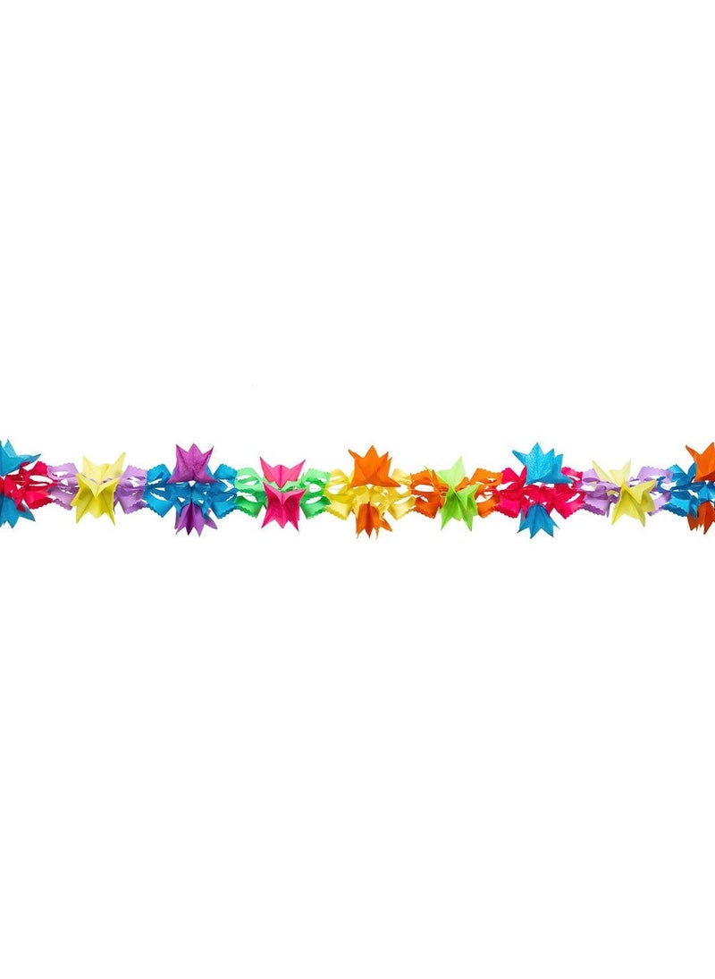 Globos Floral Garland Multicolored Paper 6m - Image 2
