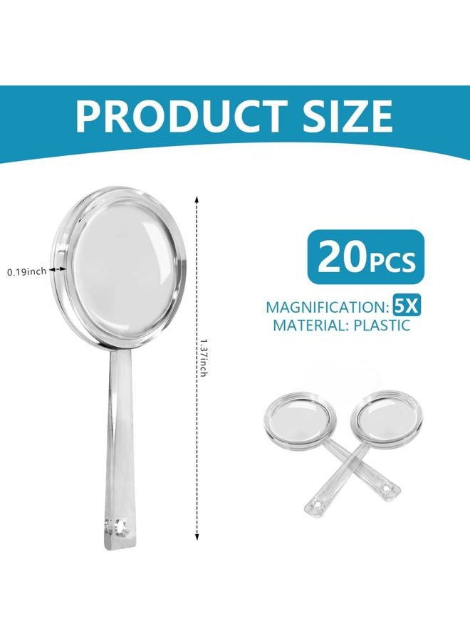 OBTANIM 20 Pack Mini Plastic Handheld Magnifying Glasses Portable Reading Magnifier for Senior and Kids, Hand Lens 5X Magnifier for Home, Indoor and Outdoor Use - Image 2