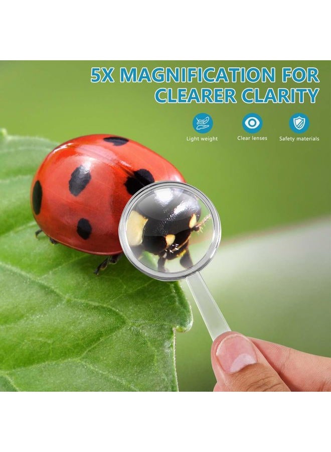 OBTANIM 20 Pack Mini Plastic Handheld Magnifying Glasses Portable Reading Magnifier for Senior and Kids, Hand Lens 5X Magnifier for Home, Indoor and Outdoor Use - Image 4
