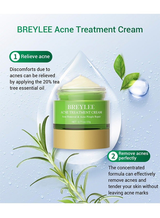 Breylee Acne Treatment Ceam Acne Removal Acne Pimple Repair Cream, Acne Spot Treatment for Face & Acne Dots, Natural Cystic Acne Treatment, For All Skin Types, 20g - Image 4