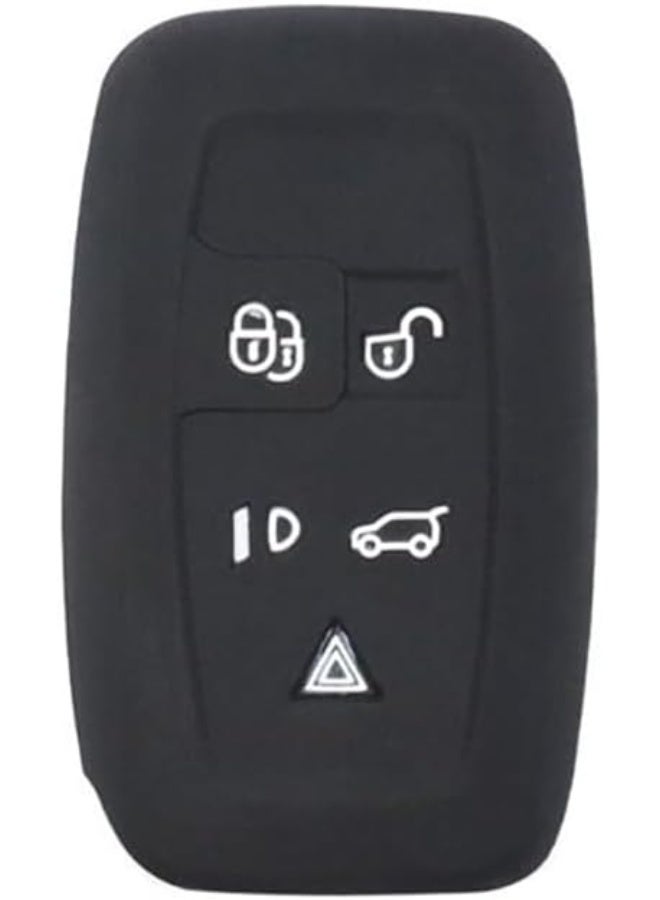 5 Button Silicone Key Shell Fob Cover Case for Land Rover LR2 LR4 Discovery Range Rover Sport Evoque, Remote Protection Case Black - Image 3