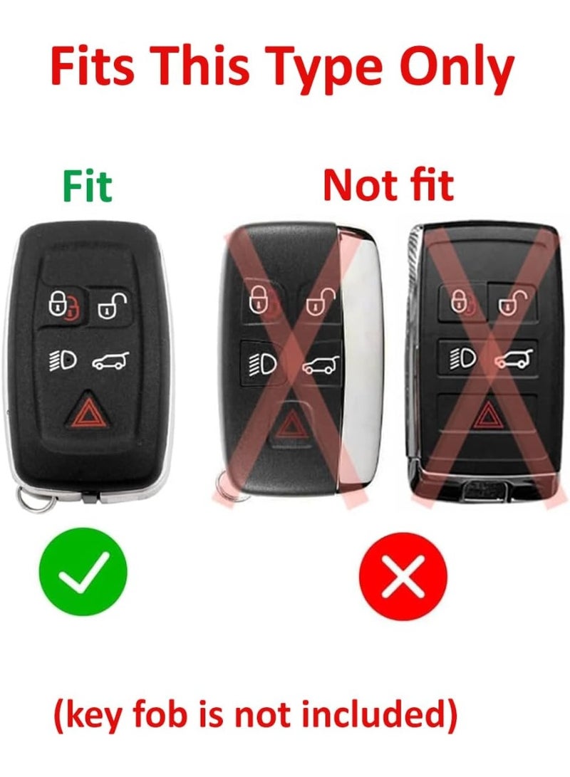 5 Button Silicone Key Shell Fob Cover Case for Land Rover LR2 LR4 Discovery Range Rover Sport Evoque, Remote Protection Case Black - Image 2