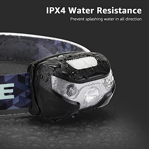 Lepro LED Headlamp Rechargeable - Super Bright Head Lamp with 5 Modes for Camping & Hiking Gear Essentials, IPX4 Waterproof Headlight Flashlight with Red Light, USB Cable Included - Image 3