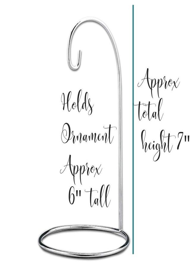 BANBERRY DESIGNS Ornament Display Stands - Silver Christmas Holders - Chrome Finished Metal Stands - Air Plant and Terrarium Stands - Set of 5 Holders - 7" H - Image 3