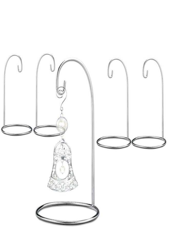 BANBERRY DESIGNS Ornament Display Stands - Silver Christmas Holders - Chrome Finished Metal Stands - Air Plant and Terrarium Stands - Set of 5 Holders - 7" H - Image 1