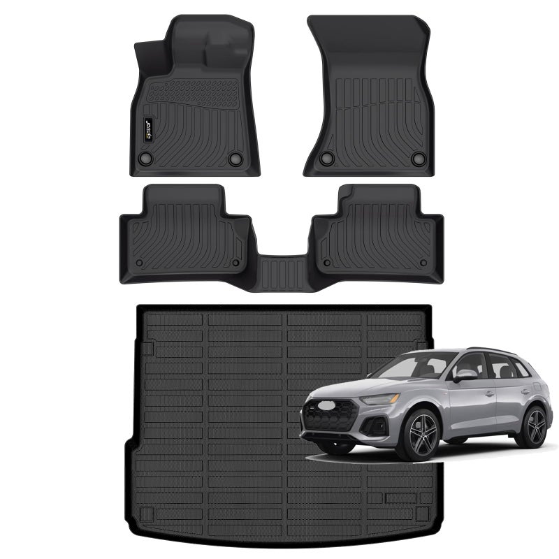 JenofaFloor Mats for Audi Q5 SQ5 20252018 Cargo Mat Car Mats for Audi Q5 Sportback 20212025 All Weather NonSlip Waterproof Durable Floor Liner Accessories Full Set
