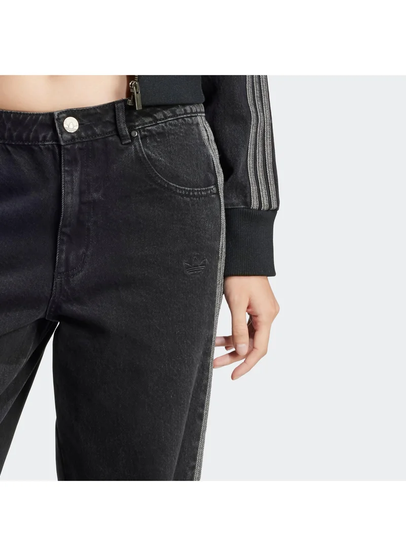 Adidas Originals TRUBLC Adidas Denim 3S Pant Black Jeans Pants For Women for Women | Best Price UAE
