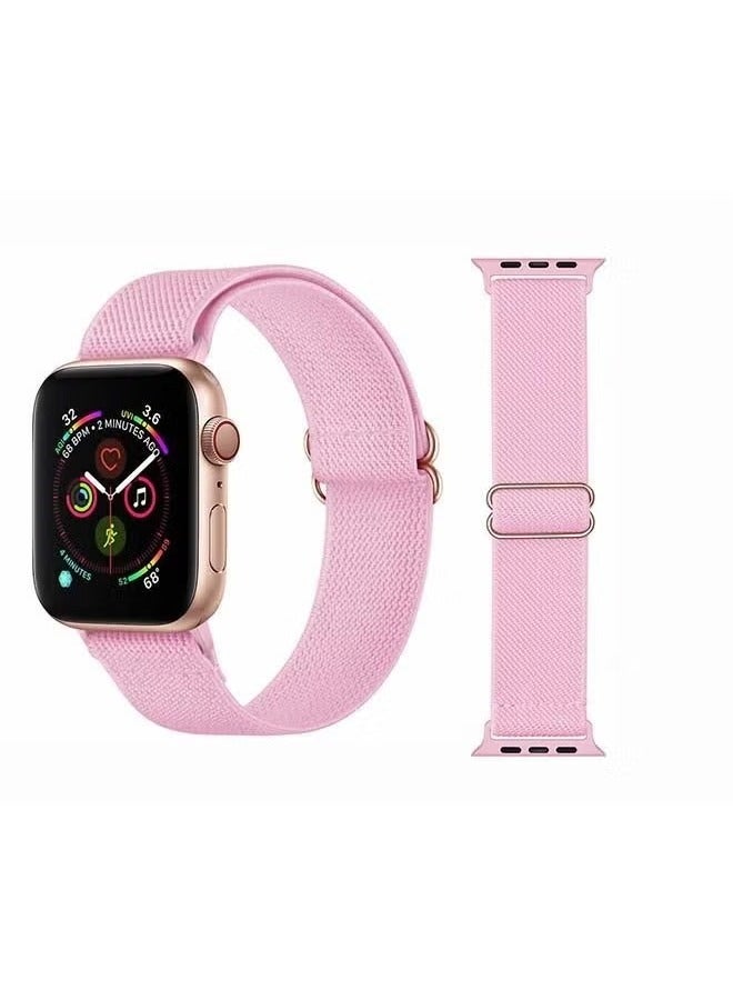 vesus Solid Adjustable Braided Solo Band for Apple Watch Series 6/SE/5/4/3/2/1 44/42mm Pink