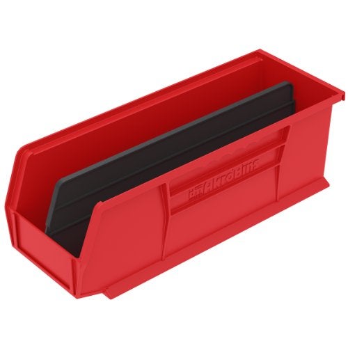 Akro-Mils 40234 Plastic Length Dividers for AkroBins Stackable Storage Bins Model 30234, Custom Storage Inserts for Tools, Crafts & Supplies, 6-Pack, Black - Image 2