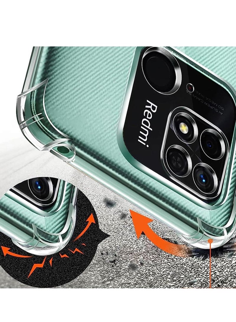 CATANES Xiaomi Redmi 10C Case Cover Clear Protective TPU Four Corners Cover Transparent Soft Case - Image 2