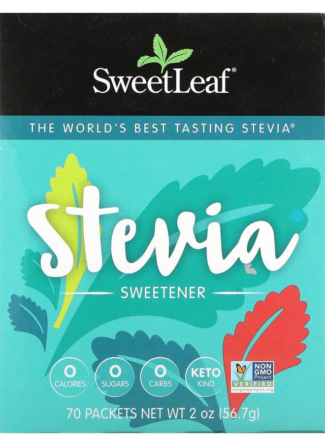 Wisdom natural SweetLeaf Stevia Sweetener 70 Packets 0.028 oz (0.8 g) Each 