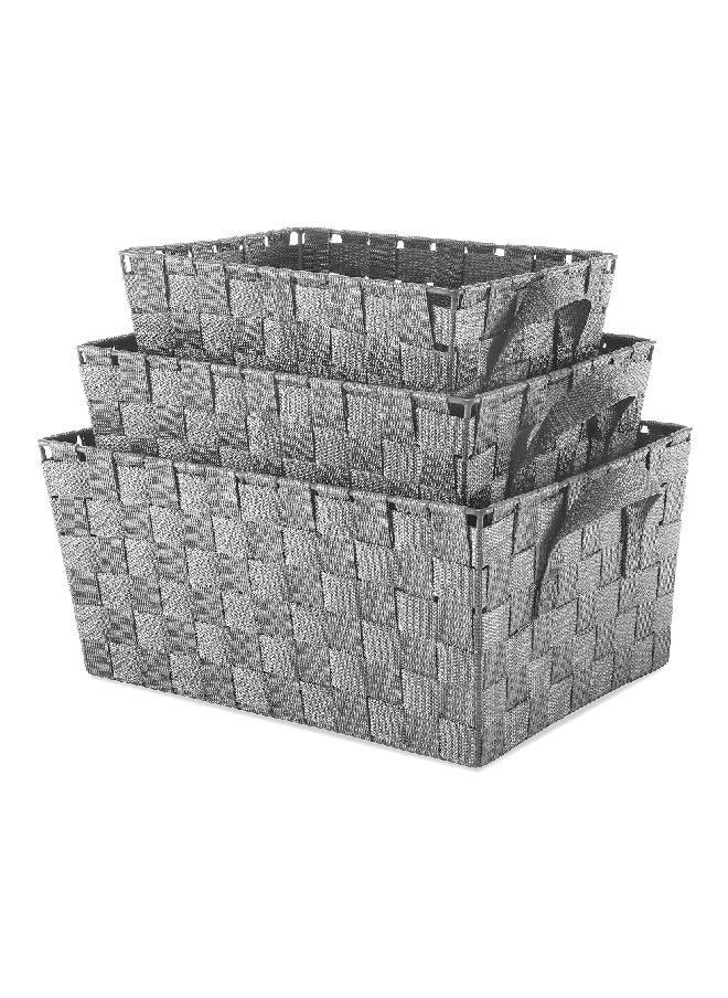 ويتمور 6581-1959-GRAY طقم سلال غسيل منسوجة 3 قطع بمقابض رمادي 29 x 37.1 x 16.5 سم  - Image 1