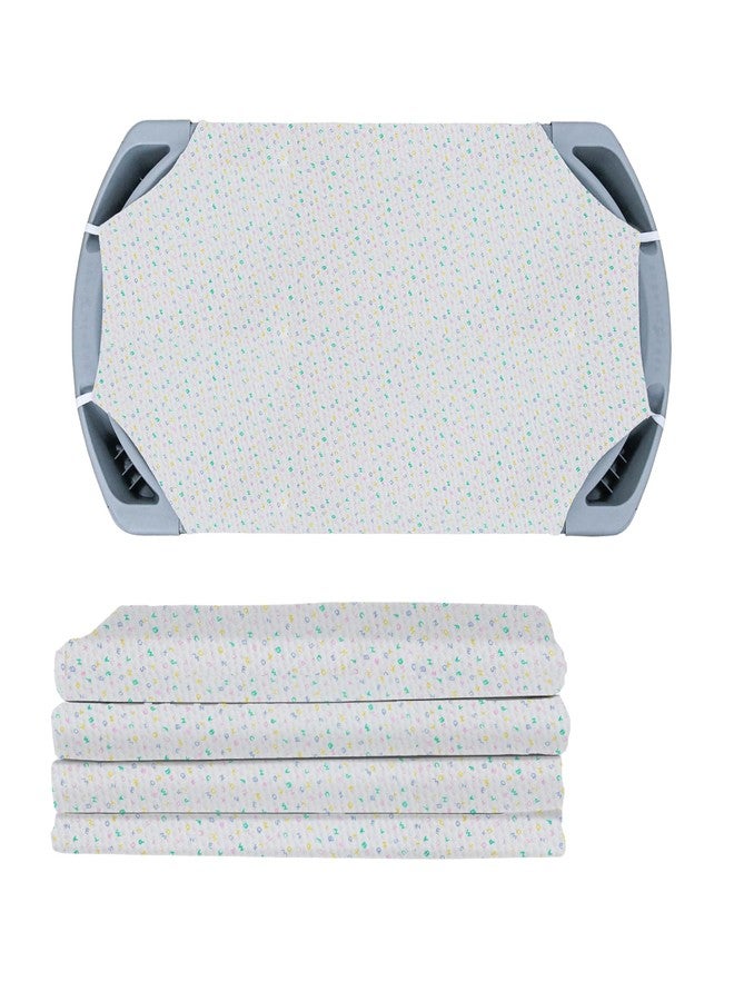 Children's Factory Angeles Angels Rest ABC Fitted Cot Sheet with Elastic Straps, Toddler Size, Cot Sheets for Daycare, Toddler Cot Sheets, ABC Print, Set of 4 - Image 1