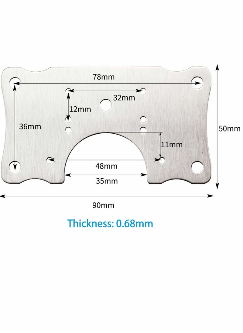 SYOSI - Cabinet Hinge Repair Plate, Stainless Steel Kits with Mounting Screws Wooden for Protecting Furniture and Kitchen Cabinet(4 Half Hole) - Image 1