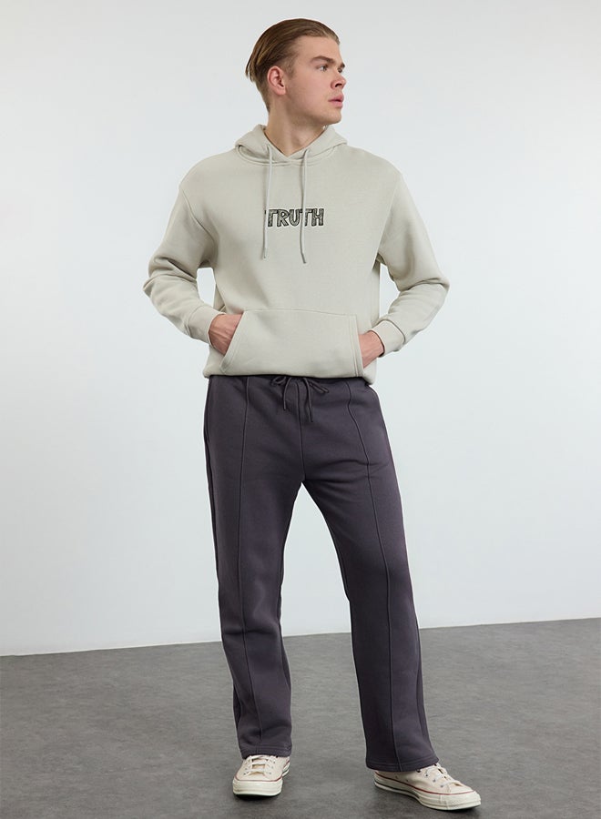 trendyol Smoke Regular/Straight Cut Sewing Detailed Sweatpants TMNAW25EA00005  - Image 2