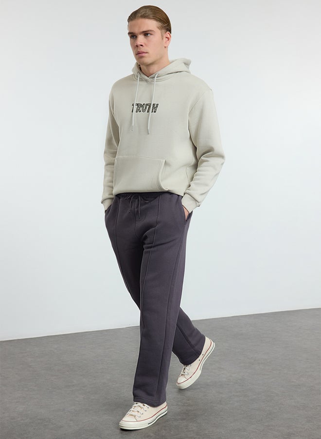 trendyol Smoke Regular/Straight Cut Sewing Detailed Sweatpants TMNAW25EA00005  - Image 3