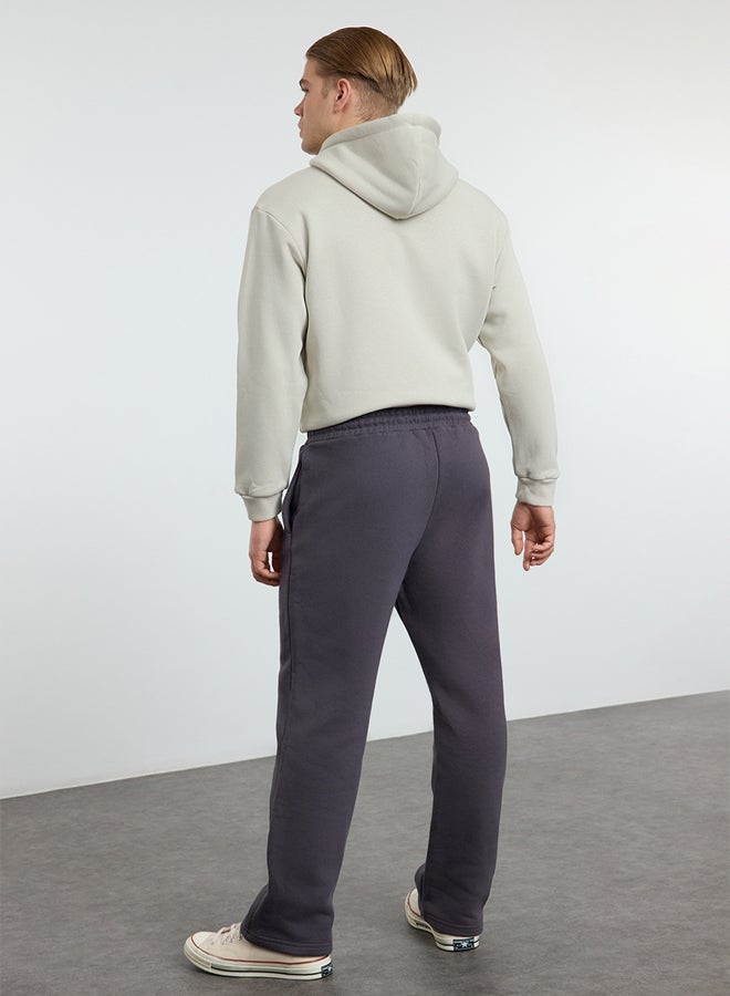 trendyol Smoke Regular/Straight Cut Sewing Detailed Sweatpants TMNAW25EA00005  - Image 5
