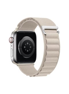 Nylon Watch Band Compatible with Apple Watch 42mm/44mm/45mm/49mm Ladies and Mens, Adjustable Sport with Metal G-Hook Braided Strap for iWatch Ultra Series SE 8/7/6/5/4/3/2/1 White
