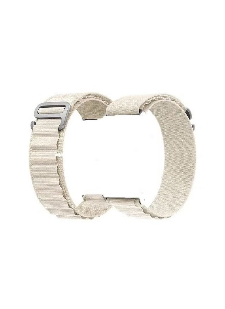 Alpine - Nylon Watch Band Compatible with Apple Watch 42mm/44mm/45mm/49mm Ladies and Mens, Adjustable Sport with Metal G-Hook Braided Strap for iWatch Ultra Series SE 8/7/6/5/4/3/2/1 White - Image 1