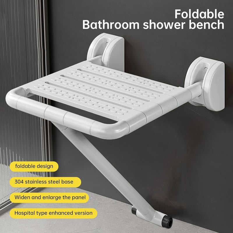 BRIMIX Shower Chair Stainless Steel 304 Bathroom Shower Stool Anti-slip Shower Seat for Seniors and Disabled - Image 3