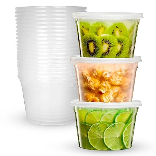 Supreme Select Deli Plastic Storage Containers With Lids [24 Sets] 16 Oz-Reusable Food Containers For Home&Business-Microwave&Freezer Friendly-Dishwasher Safe-Secure&Tight Fitting Covers,Transparent - Image 1