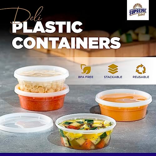 Supreme Select Deli Plastic Storage Containers With Lids [24 Sets] 16 Oz-Reusable Food Containers For Home&Business-Microwave&Freezer Friendly-Dishwasher Safe-Secure&Tight Fitting Covers,Transparent - Image 2