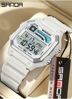 Sanda SANDA 6196 Waterproof Watch Sports Men's Lightweight Square Classic Fashion Electronic Watches Electronic Night Glow Watch For Men  - Image 1