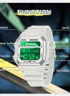 Sanda SANDA 6196 Waterproof Watch Sports Men's Lightweight Square Classic Fashion Electronic Watches Electronic Night Glow Watch For Men  - Image 3