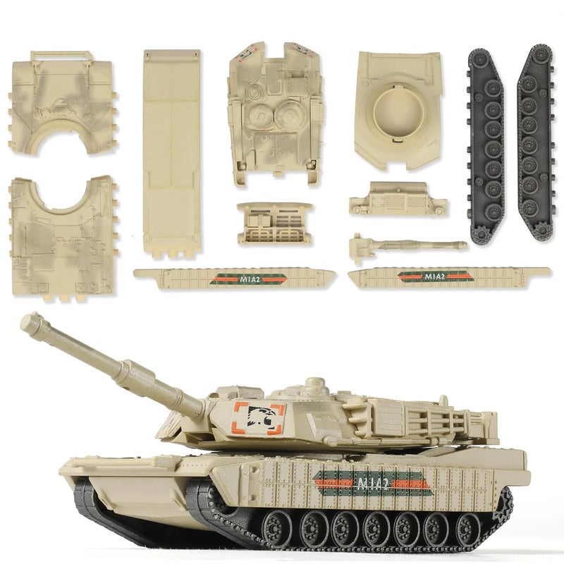 SEBUNAS 172 Scale M1A2 Military Tank Quick Build Model Kits United States Armored Vehicle M1A2 Main Battle Tank Building Model Gift for Kids 9PCS - Image 2