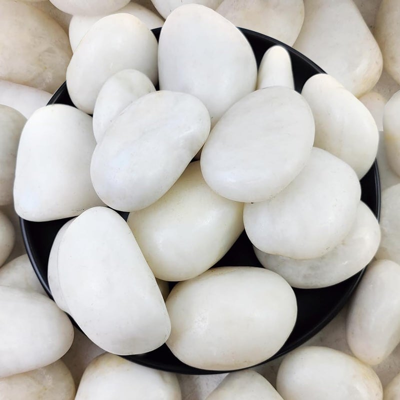 Midwest Hearth Decorative Polished White Stones 1 to 2 Size 5lb Bag