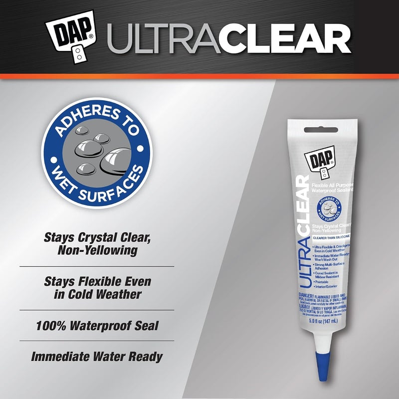 Dap 18387 - Clear General Purpose Flexible Waterproof Sealant 147ml - Image 1