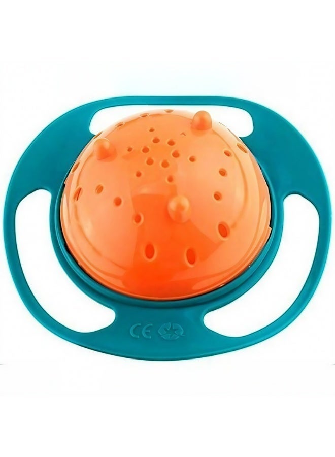 طبق أطفال جيروسكوبي دوار 360 درجة مانع للانسكاب – وعاء تعليم الأكل للأطفال والرضع مع غطاء ومقابض سهلة المسك – آمن وعملي للوجبات الخفيفة - Image 2