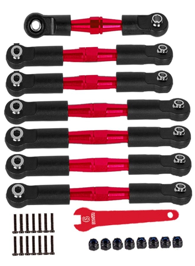 hopsupRC RC Adjustable Turnbuckles Upgrades Part for 1/10 Slash/Rustler/Stampede/Bandit VXL 2WD, Adjustable Turnbuckles Camber Links Toe Link,Red（7PCS - Image 1