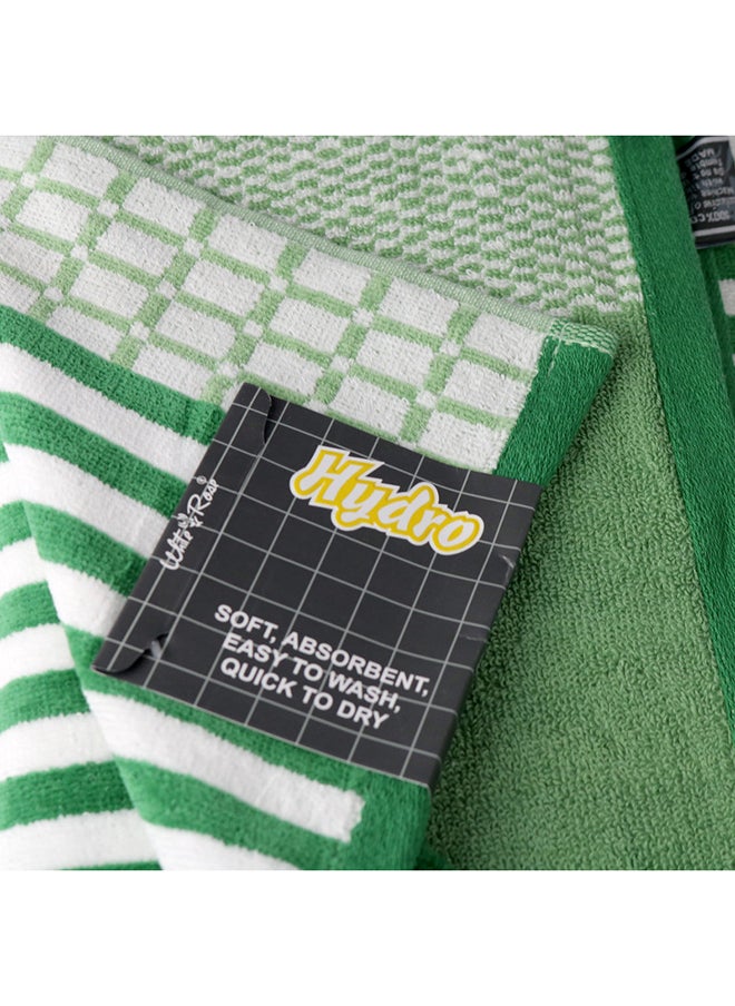 White Rose 4 Piece Bathroom Towel Set HYDRO 420 GSM 100% Cotton Velour 4 Bath Towel 70x140 cm Blue & Green Color Modern Stripe Design Luxury Touch Extra Absorbent  - Image 5