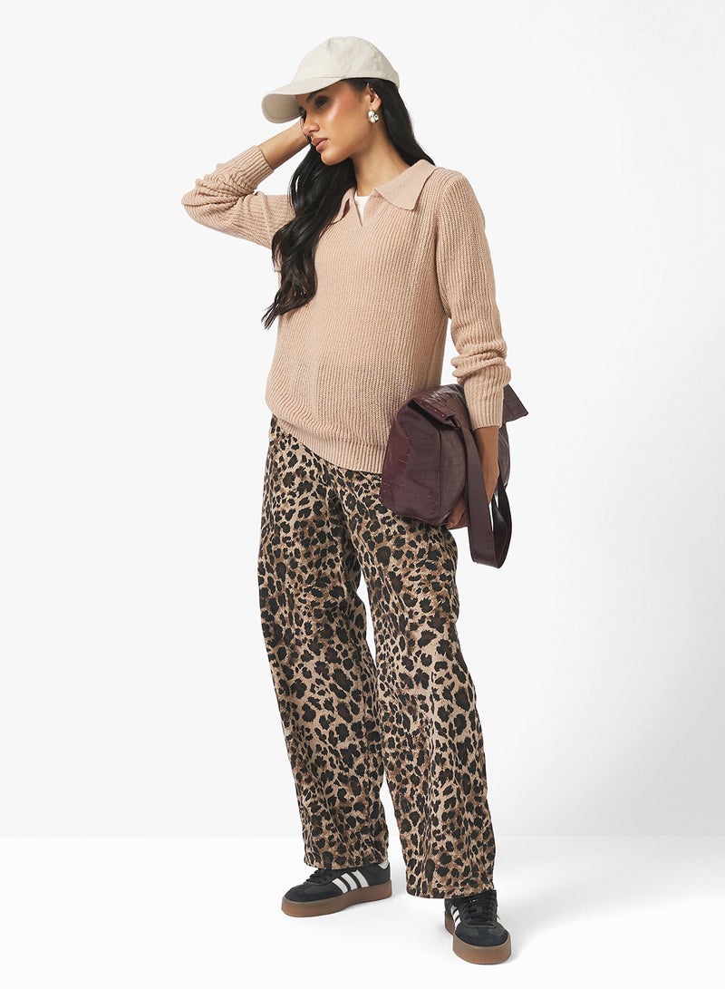 Ginger Polo Neck Fitted Ribbed Sweater - Image 4