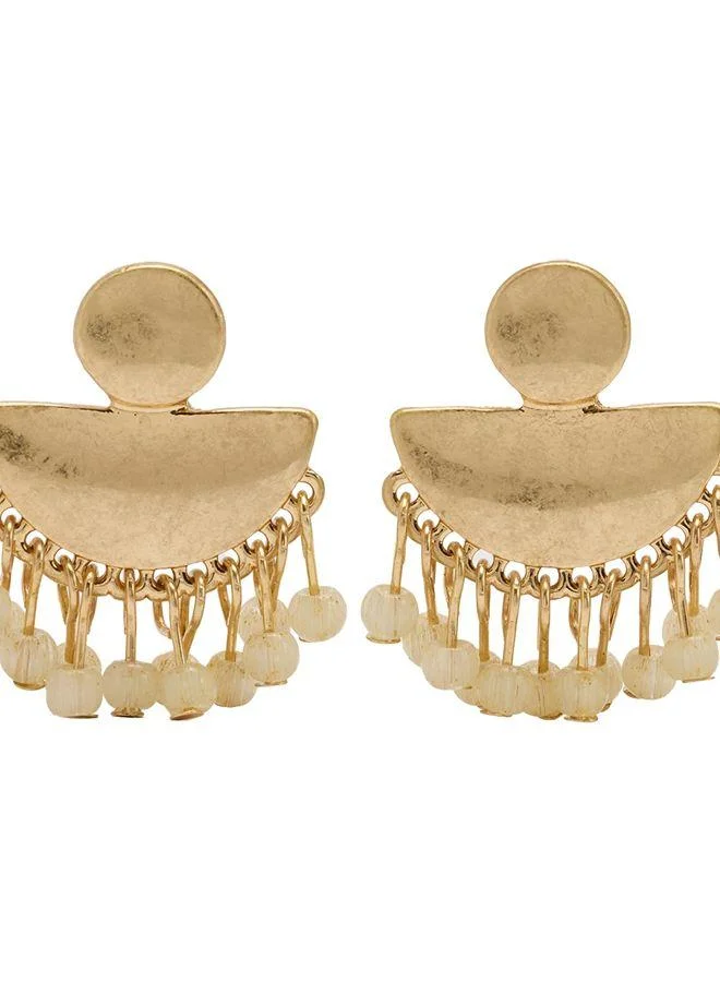 Parfois White Fan Earrings With Beads for Women | Best Price UAE