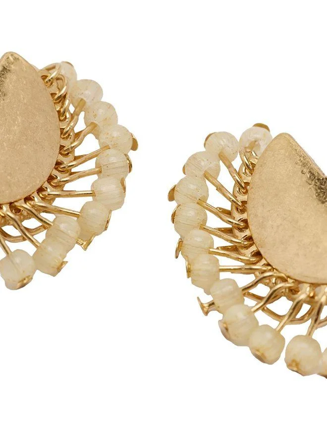Parfois White Fan Earrings With Beads for Women | Best Price UAE