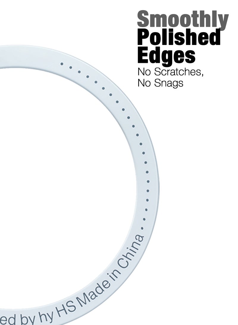 سي جود ملصق حلقة معدنية مغناطيسية عالمي للشحن المغناطيسي، متوافق مع جميع هواتف iPhone وSamsung وAndroid – لتحويل الحامل المغناطيسي/قاعدة تثبيت الجوال، 4 قطع، باللون الأبيض - Image 3