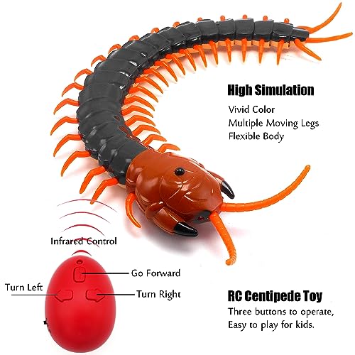 Tipmant Realistic Large Size RC Centipede Scolopendra Animal Toy Infrared Remote Control Vehicle Car Scary Prank Kids Birthday Gifts Dark Green - Image 5