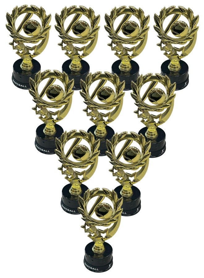 Express Medals 10 Pack of 7 Inch Tall Baseball Trophy Awards Includes Silicone Baseball Wrist Band Awards 10 pk 4101B Boys Girls Trophies Award Tee T Ball Coach Pitch Little League Team Medals - Image 1