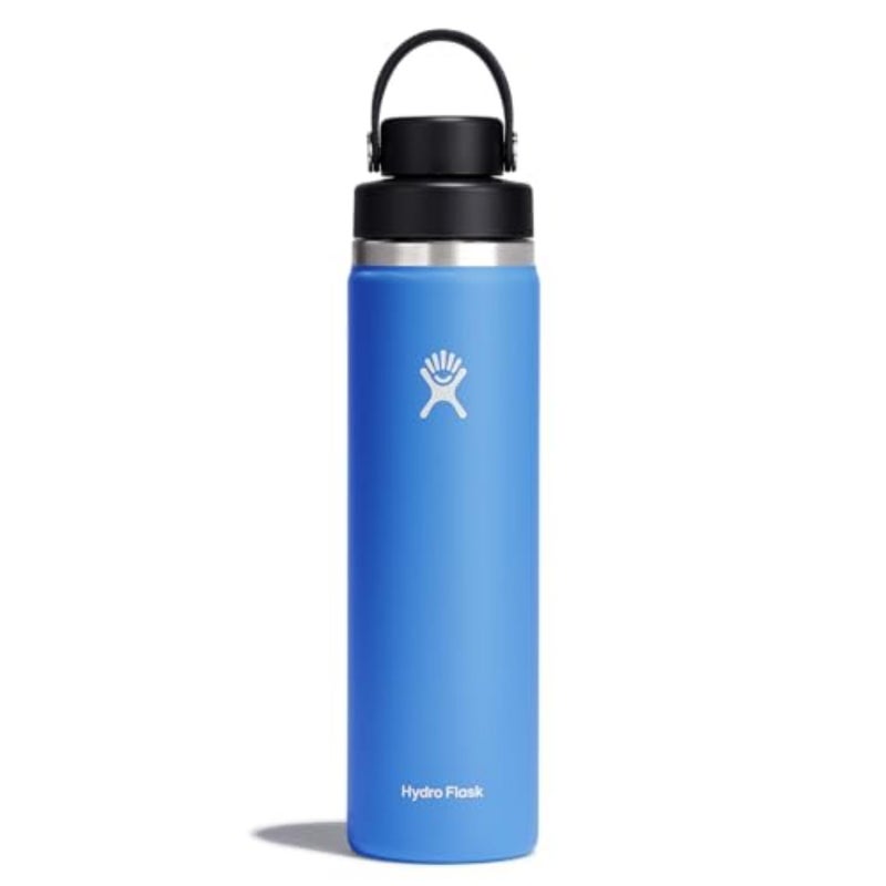 Hydro Flask Water Bottle - Insulated Stainless Steel - Wide Mouth Flex Chug Lid, Non Spill, Leakproof in 24 Oz Cascade Blue - Image 1