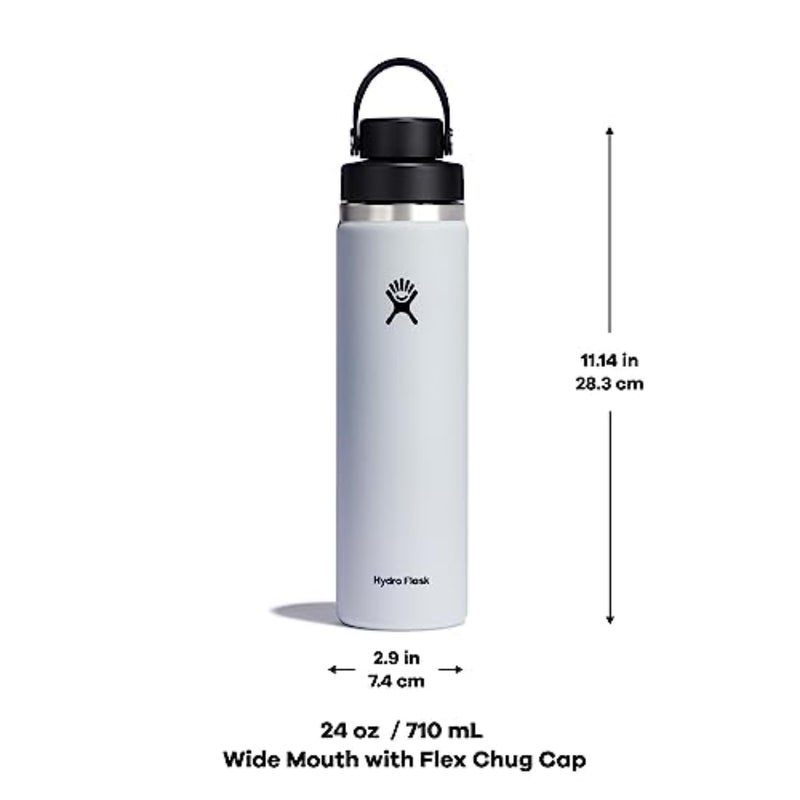 Hydro Flask Water Bottle - Insulated Stainless Steel - Wide Mouth Flex Chug Lid, Non Spill, Leakproof in 24 Oz Cascade Blue - Image 3