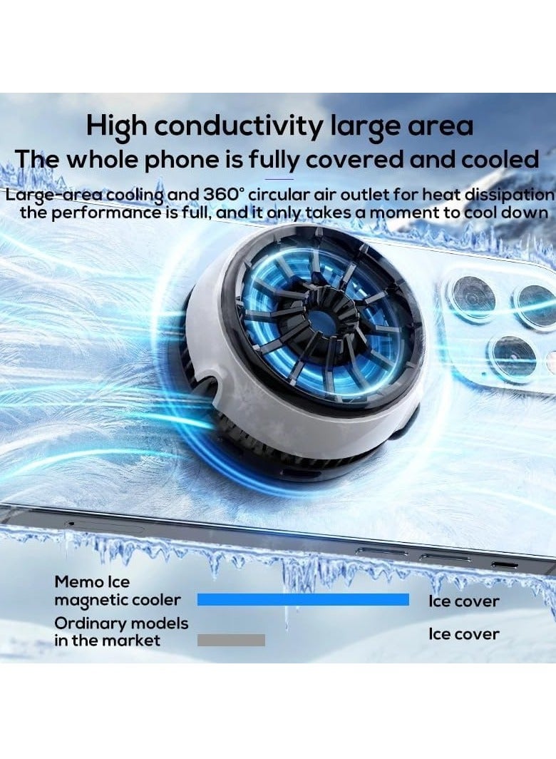 Wireless Portable Mobile Phone Radiator Cooling Fan Magnetic Absorption - Image 2