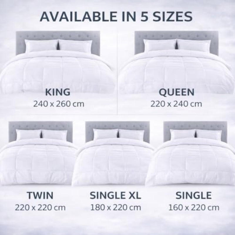 Premium Quality Microfiber Bedding Duvet insert - Lightweight, Breathable, Comfortable Sleep Quilted Ideal for All Season Soft Comforter Duvets Size 240x260 cm Whitebaihuo - Image 4