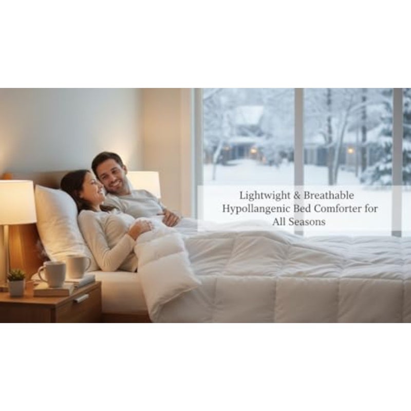 Premium Quality Microfiber Bedding Duvet insert - Lightweight, Breathable, Comfortable Sleep Quilted Ideal for All Season Soft Comforter Duvets Size 240x260 cm Whitebaihuo - Image 5