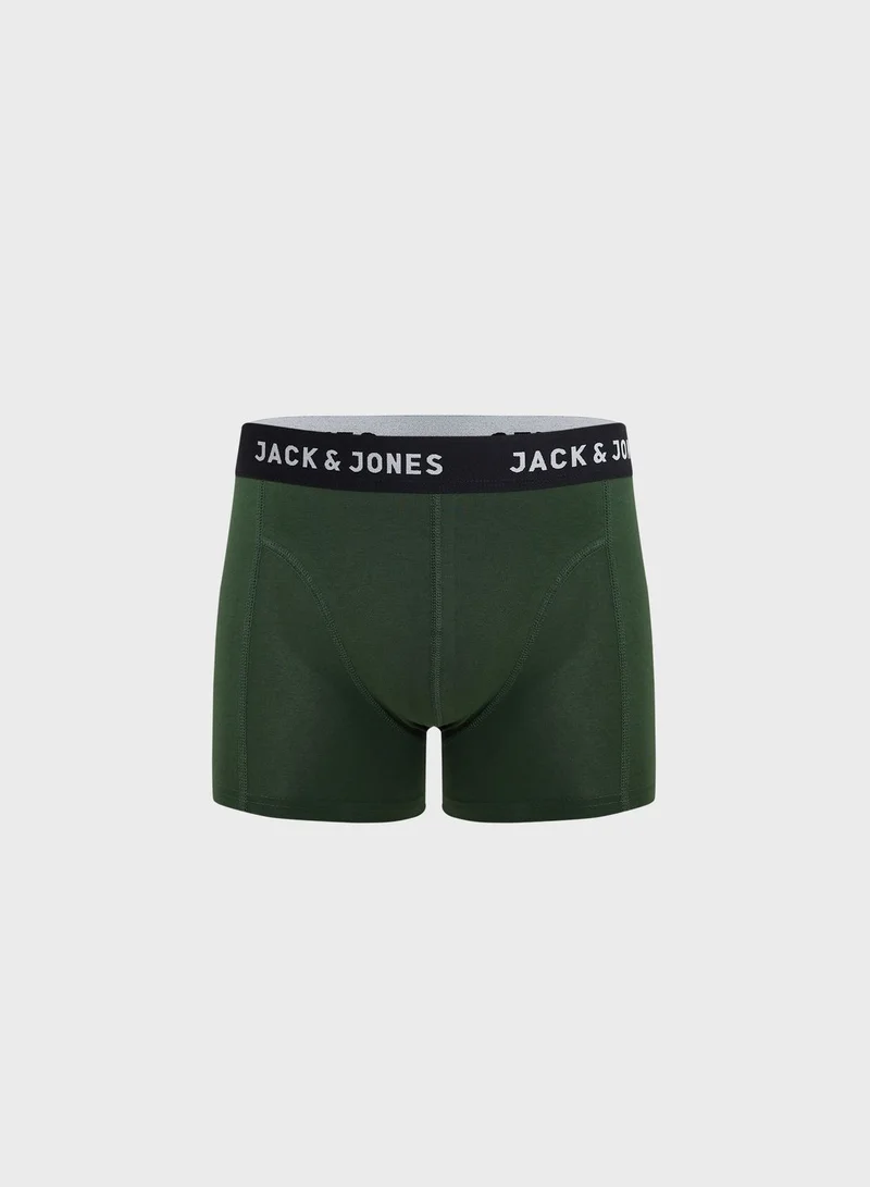 JACK & JONES 3 Pack Logo Band Trunks