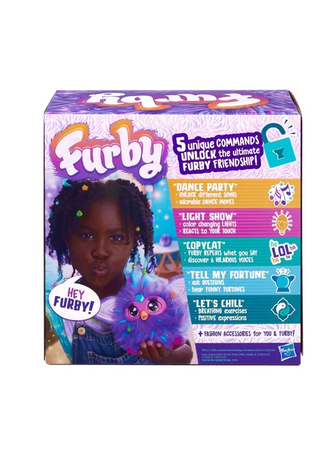 Furby Furblets Purple, 15 Fashion Accessories, Interactive Plush Toys for 6 Year Old Girls & Boys & Up, Voice Activated Animatronic